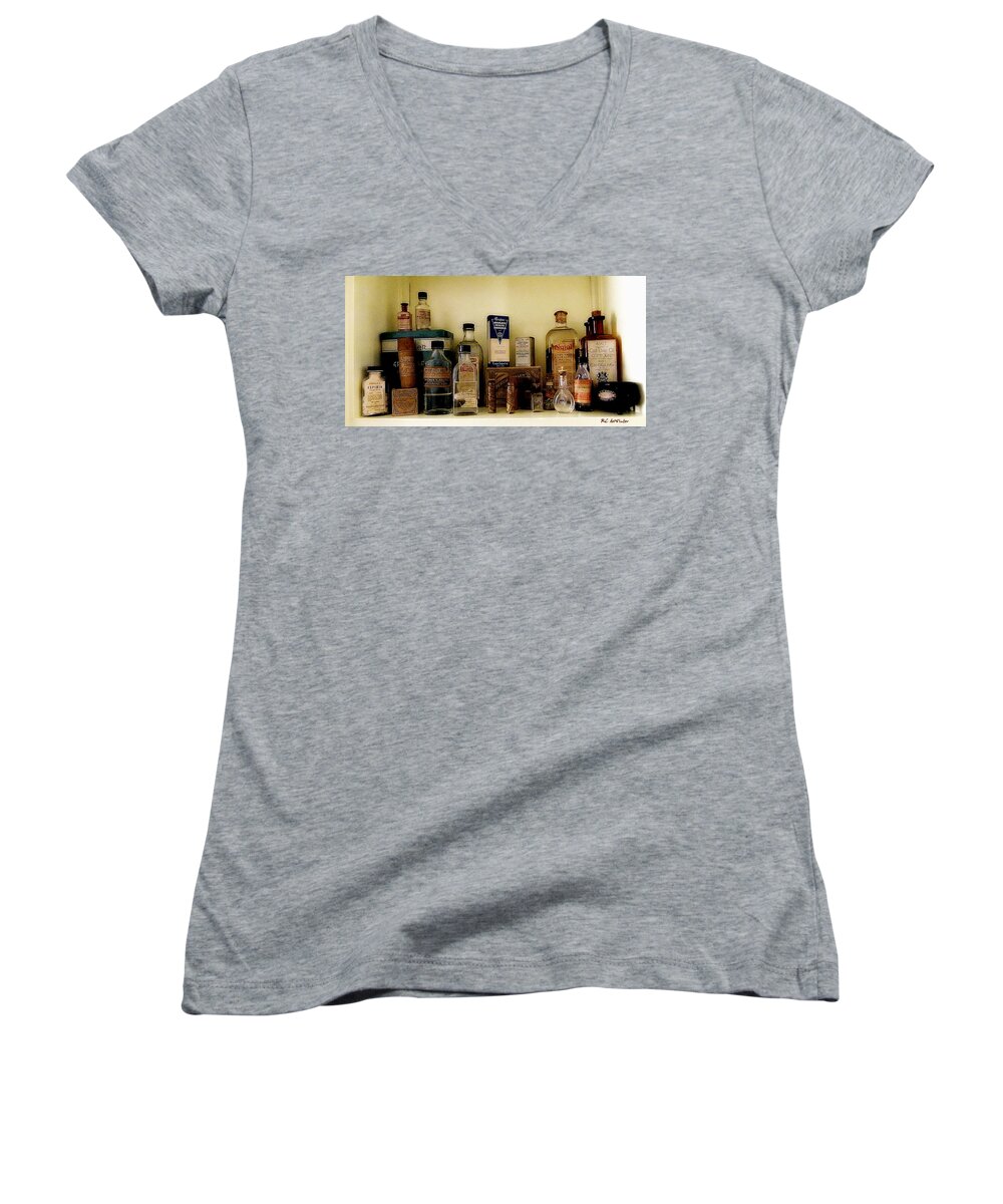 Still Life Women's V-Neck featuring the painting Old-Time Remedies by RC DeWinter