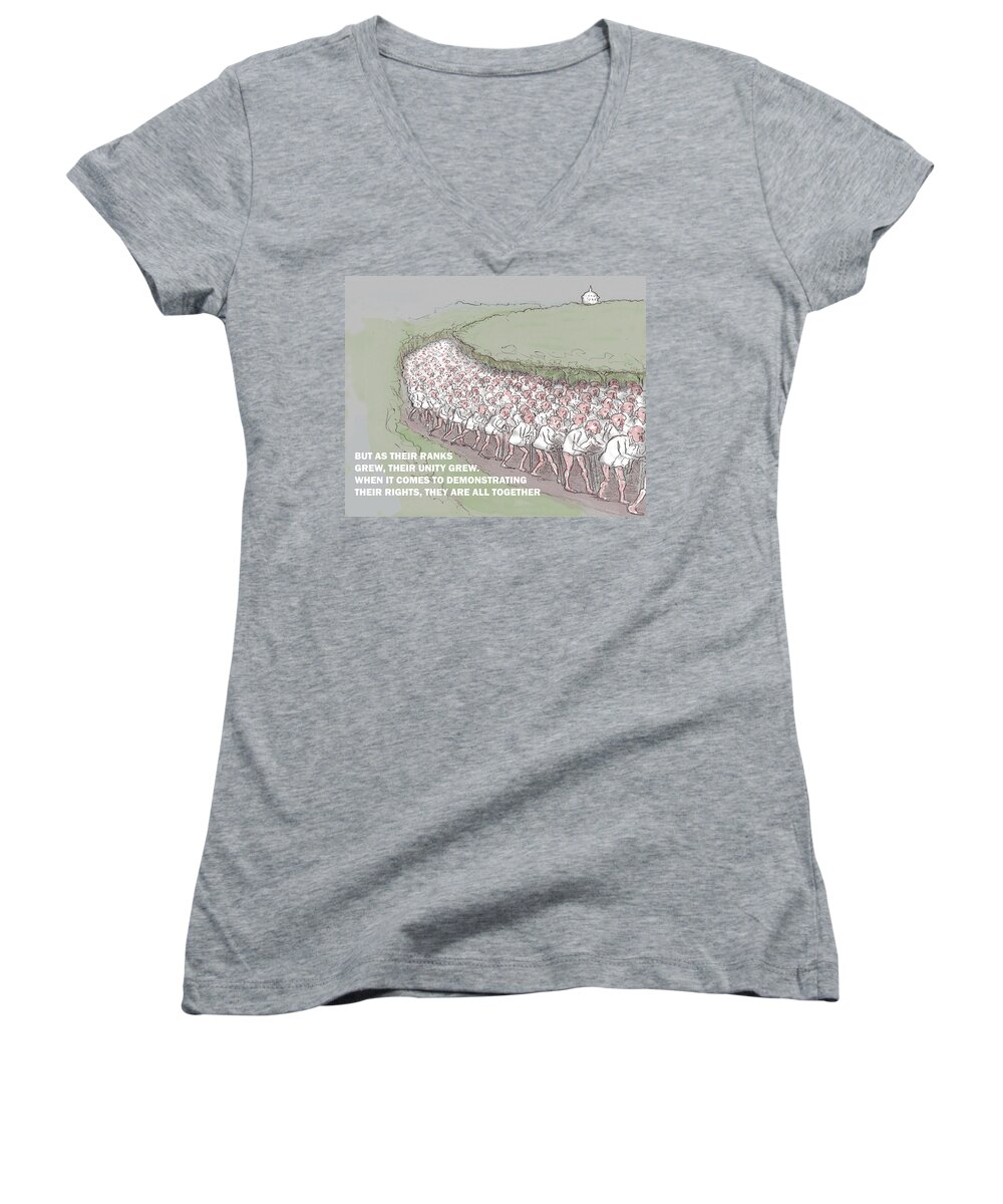  Women's V-Neck featuring the digital art Page 88 Feral Coots by R Allen Swezey