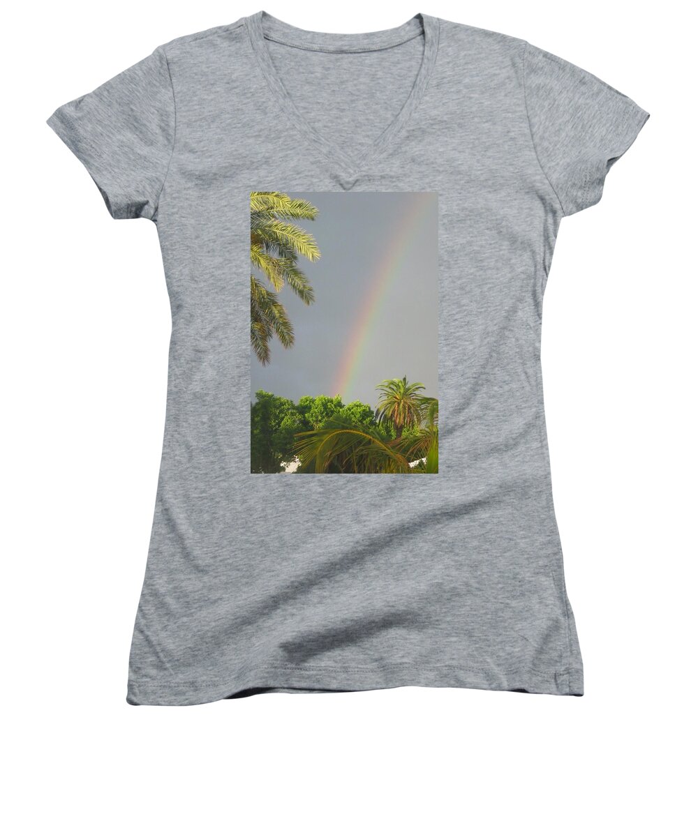 Rainbow Women's V-Neck featuring the photograph Rainbow Bermuda by Photographic Arts And Design Studio