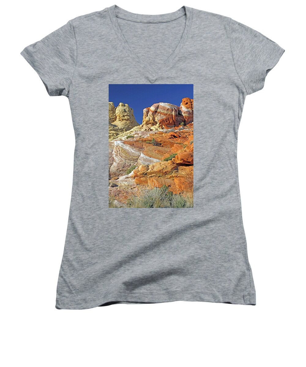 Color Women's V-Neck featuring the photograph Rainbow Land by Jennifer Robin