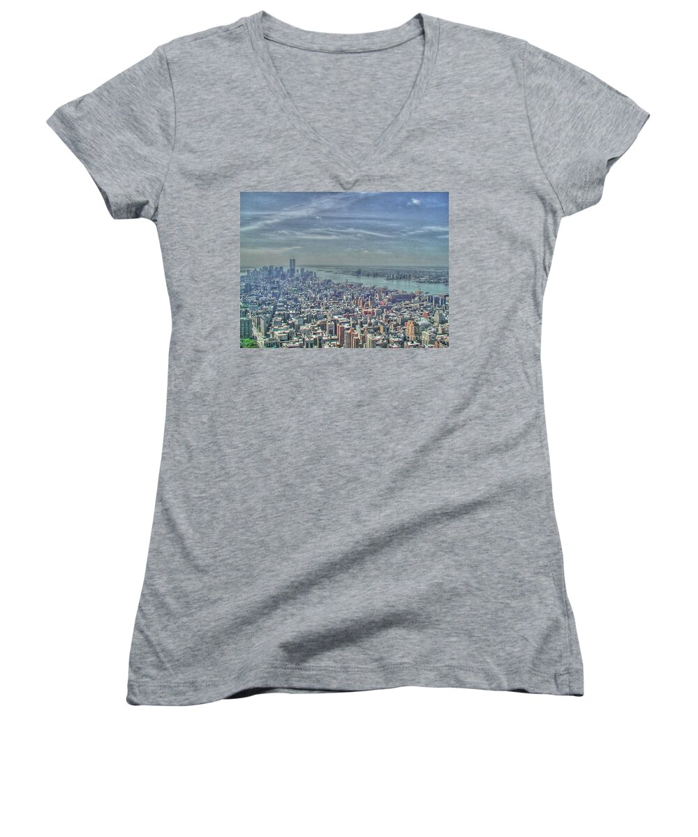 New York Women's V-Neck featuring the photograph New York Remembering 9/11 by Tap On Photo