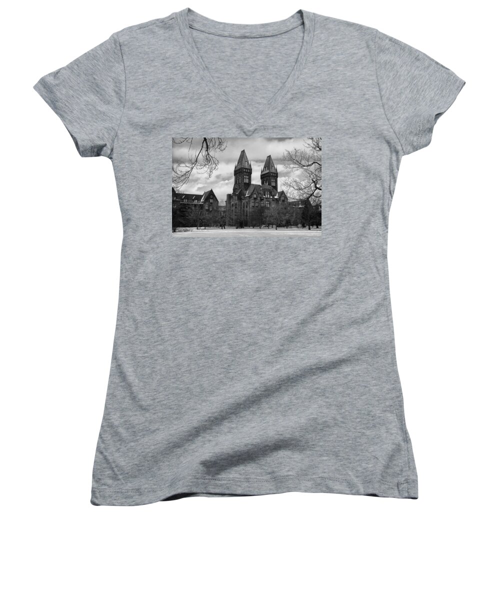 Architecture Women's V-Neck featuring the photograph Richardson Complex 4012 by Guy Whiteley