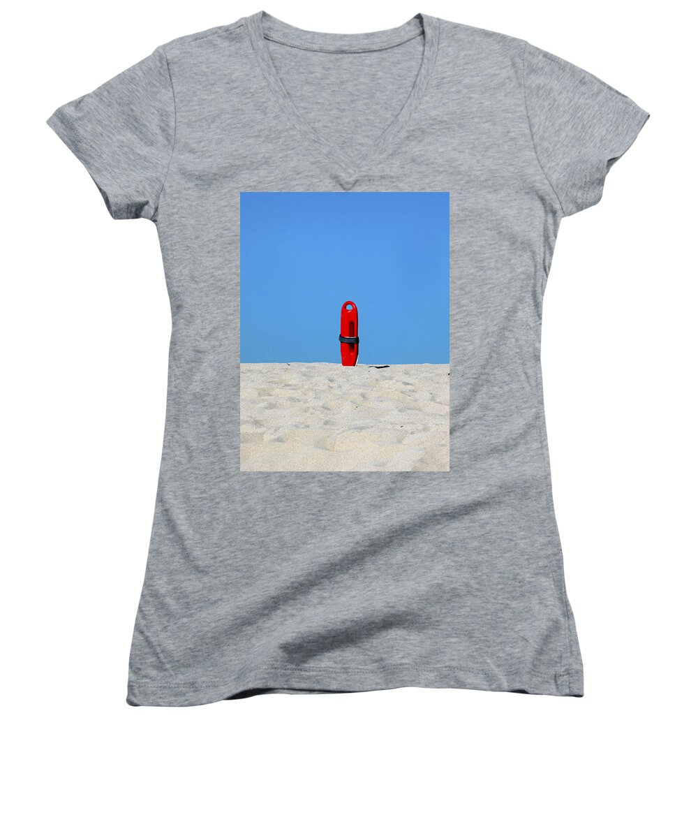 Beach Women's V-Neck featuring the photograph Save Me by Joe Schofield