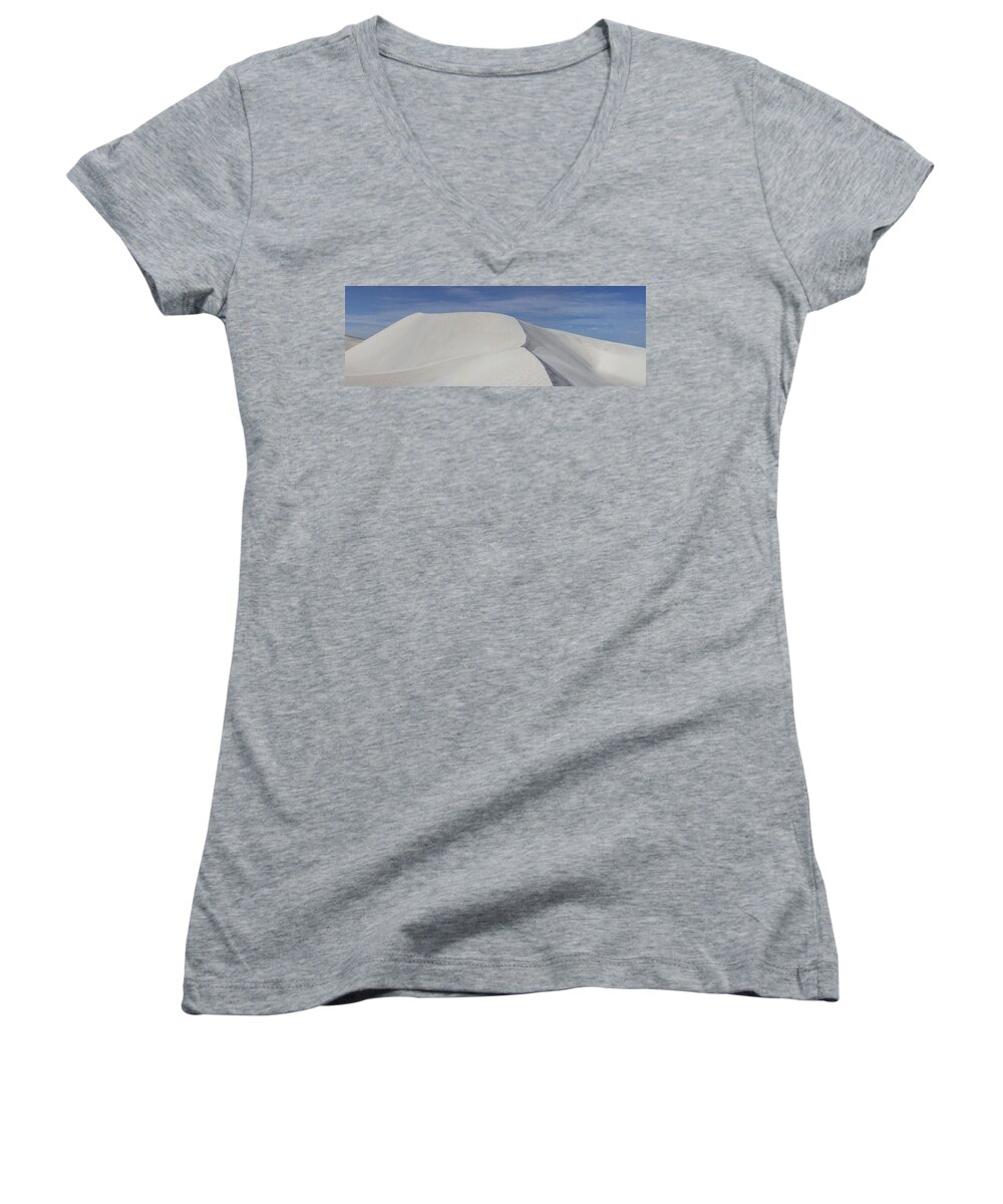 Dunes Women's V-Neck featuring the photograph Shaped by Wind by Robert Caddy