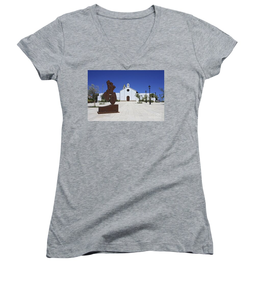Spain Women's V-Neck featuring the photograph Sitges Spain by Julia Gavin