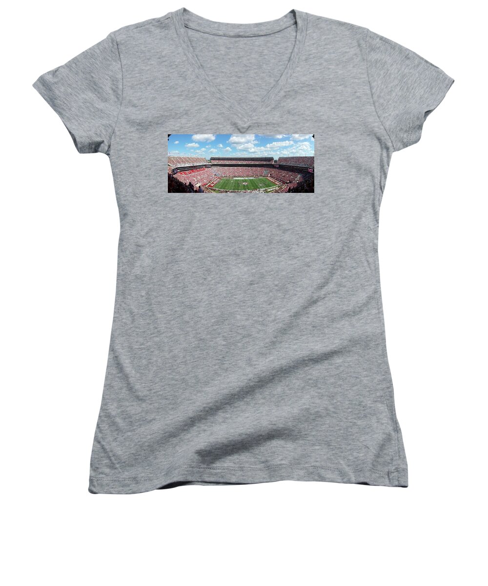 Gameday Women's V-Neck featuring the photograph Stadium Panorama View by Kenny Glover