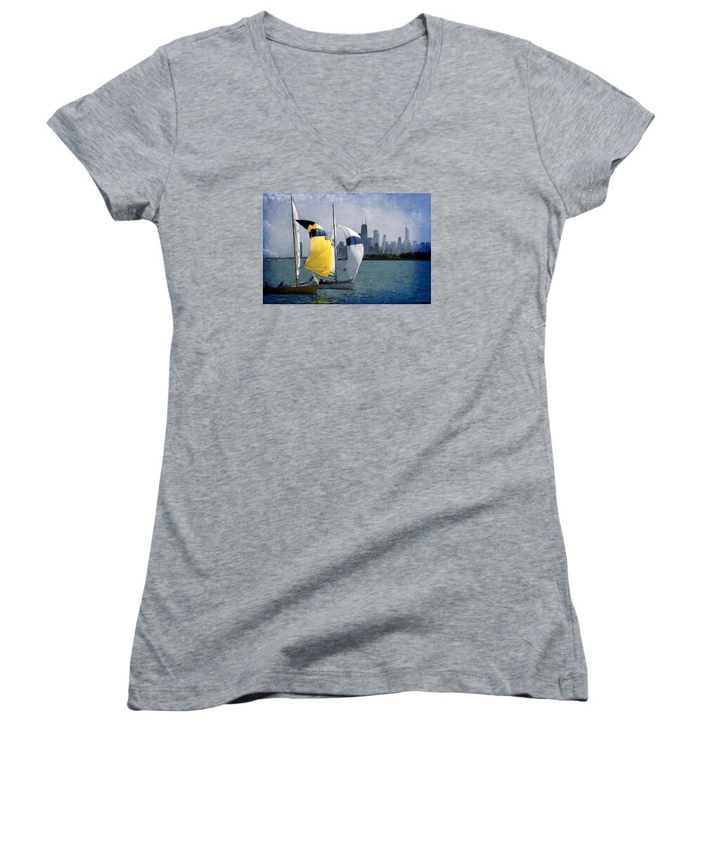 Summer Women's V-Neck featuring the photograph Summer Day by Milena Ilieva