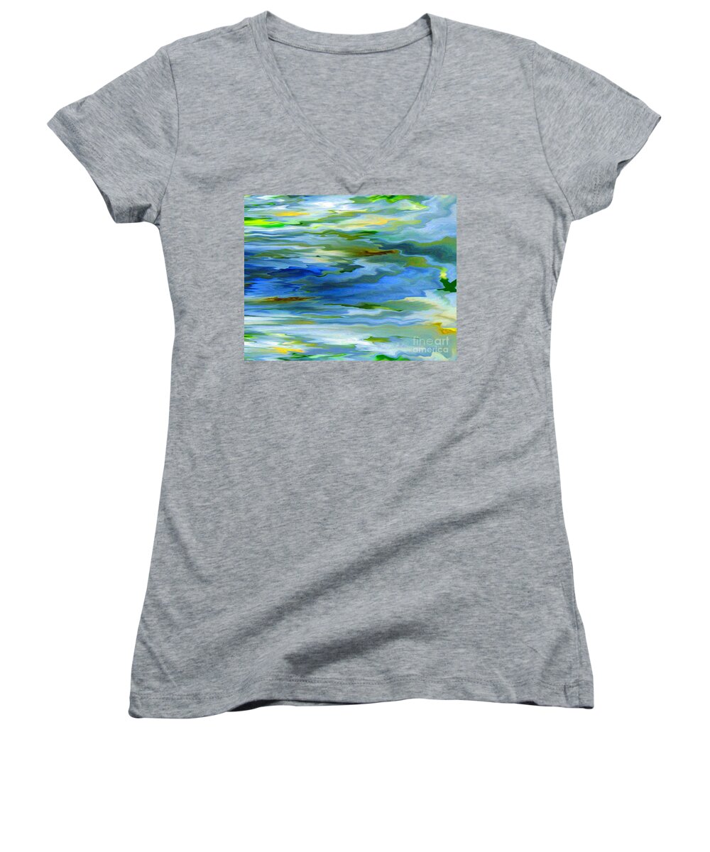 Organic Impressions Collection Women's V-Neck featuring the photograph Sun Ray Reflection by Cedric Hampton