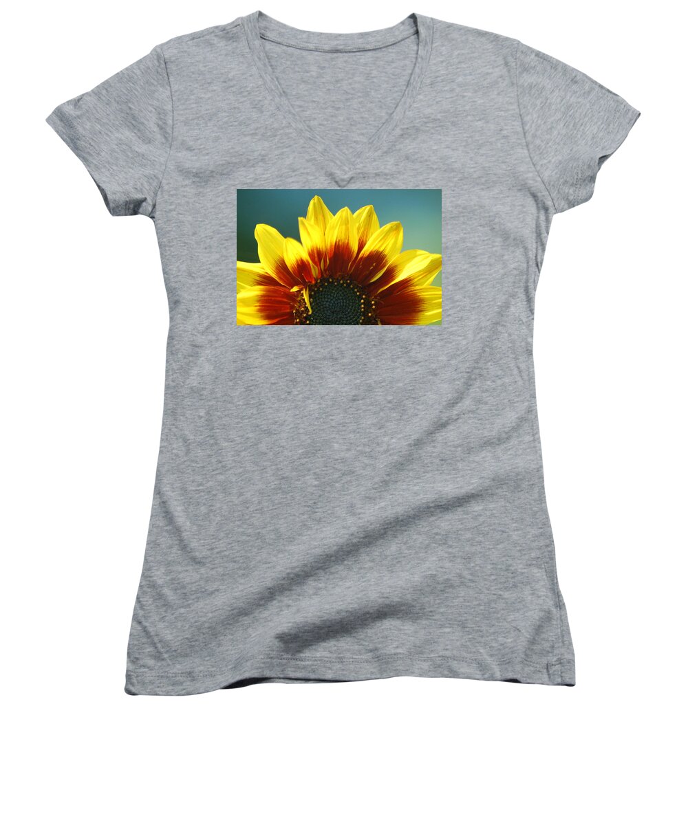 Sunflower Women's V-Neck featuring the photograph Sunflower by Tam Ryan