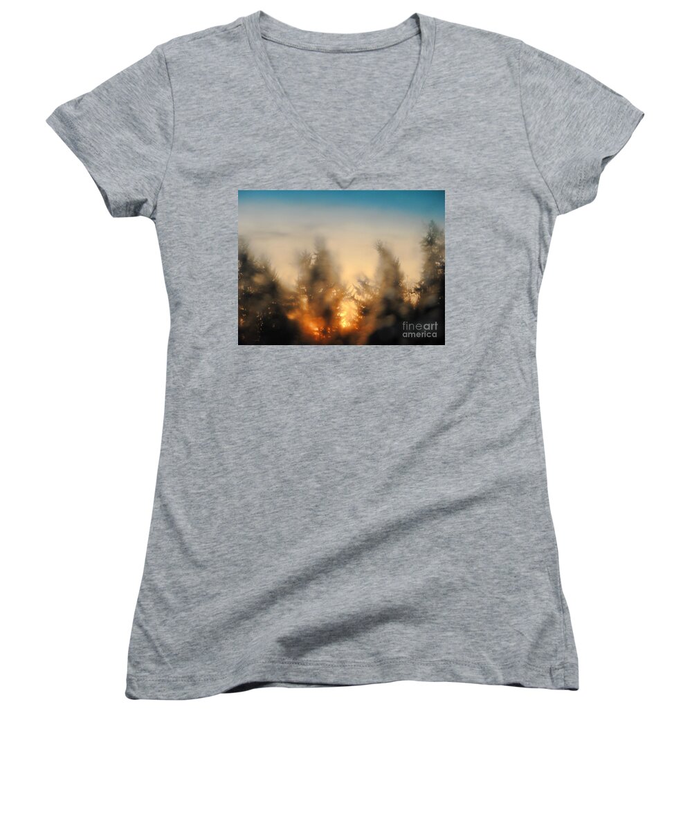 Sunrise Women's V-Neck featuring the photograph Sunrise Dream by Rory Siegel