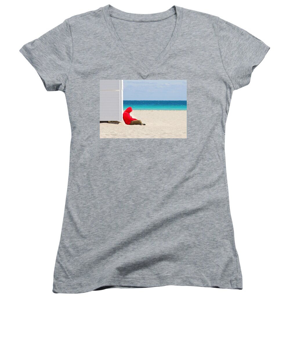 Sun Women's V-Neck featuring the photograph The Bright Side by Keith Armstrong