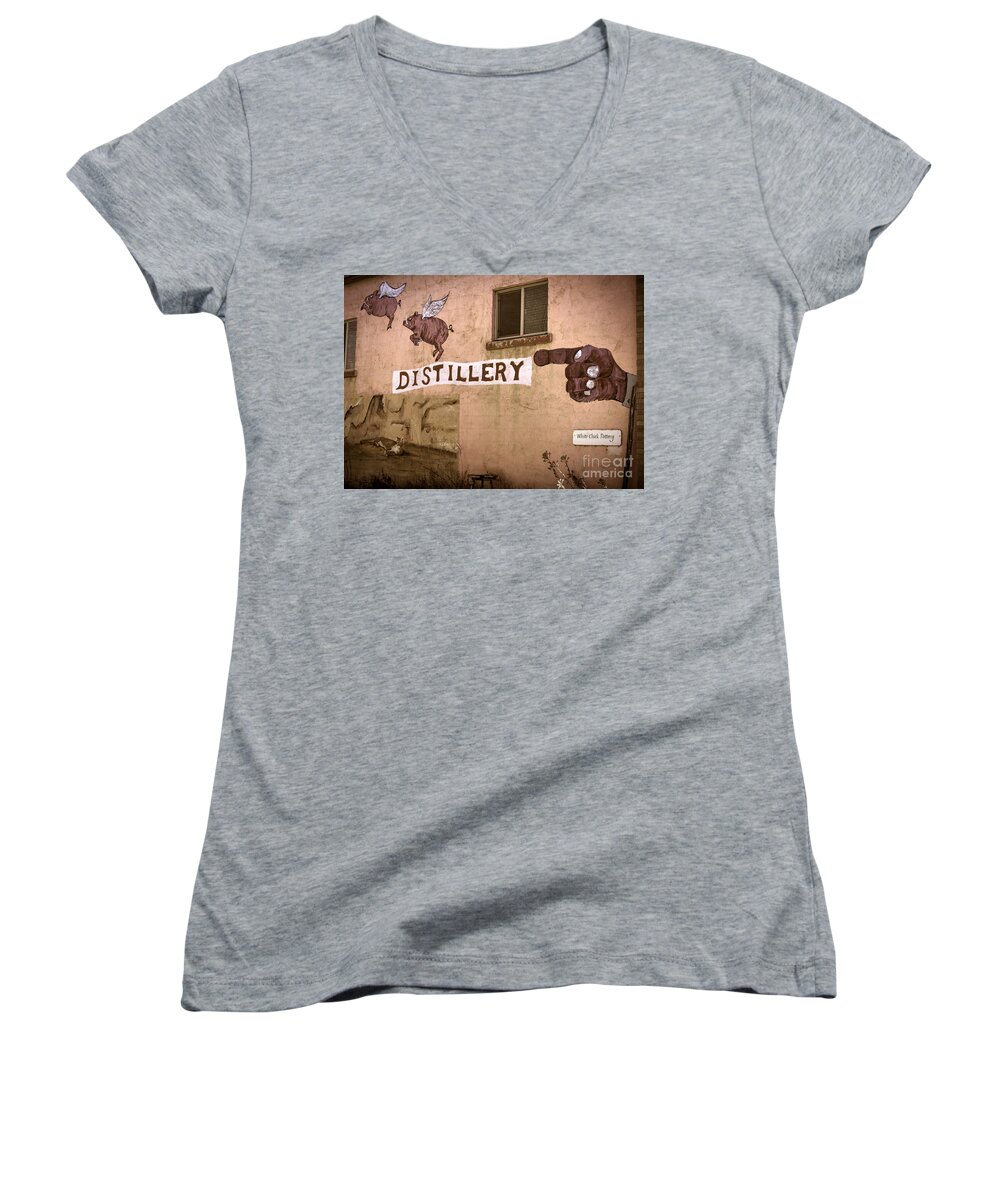 Distillery Women's V-Neck featuring the photograph The Distillery by Janice Pariza