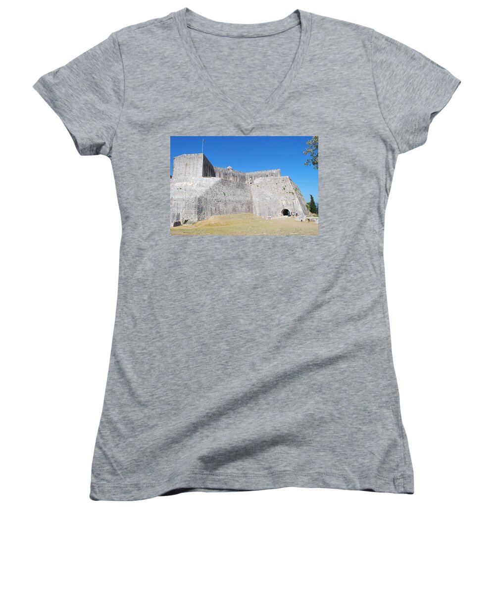 Landscape Women's V-Neck featuring the photograph The Fort Never Fell by George Katechis