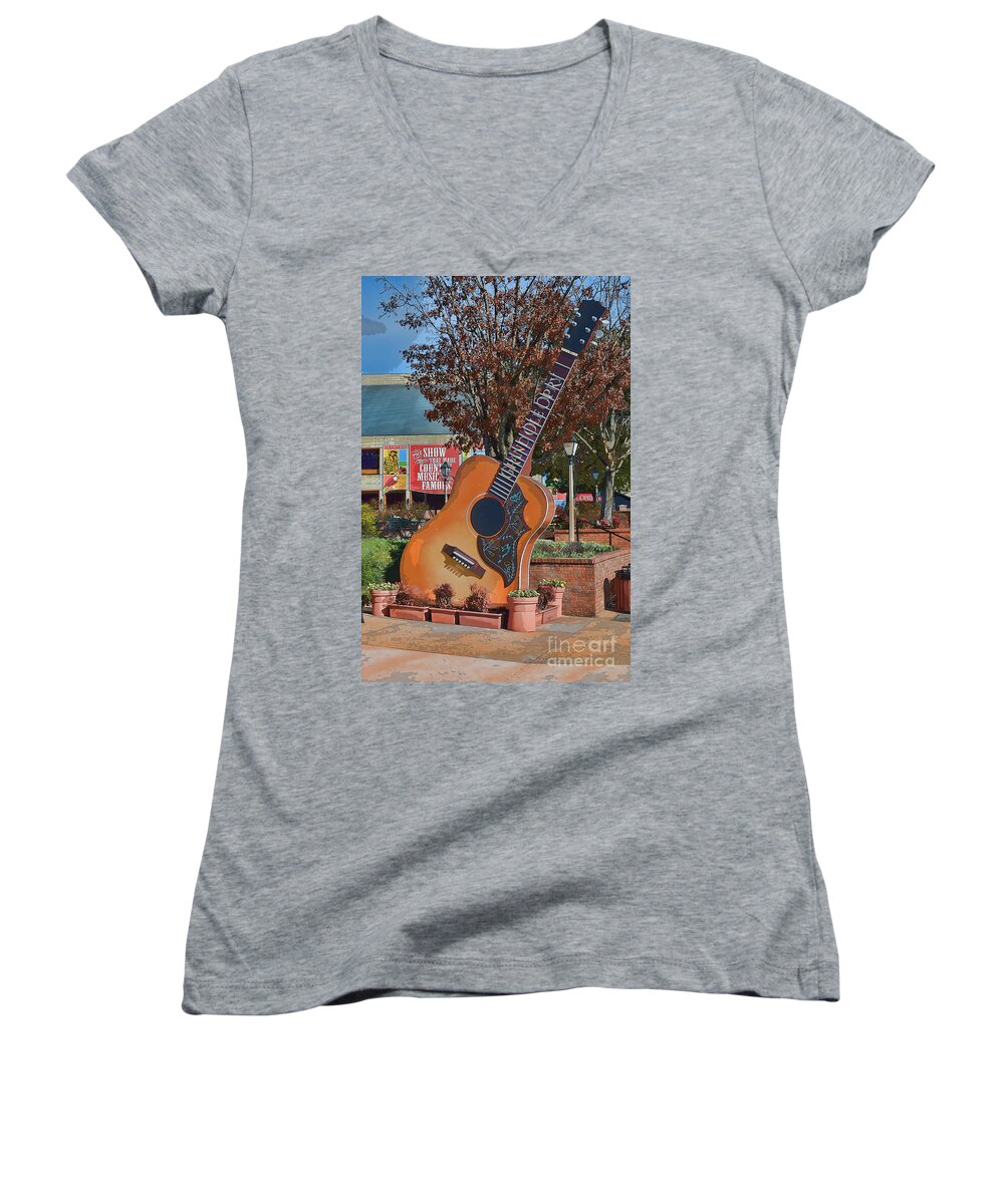 Entertainment Women's V-Neck featuring the photograph The Grand Ole Opry by Donna Greene