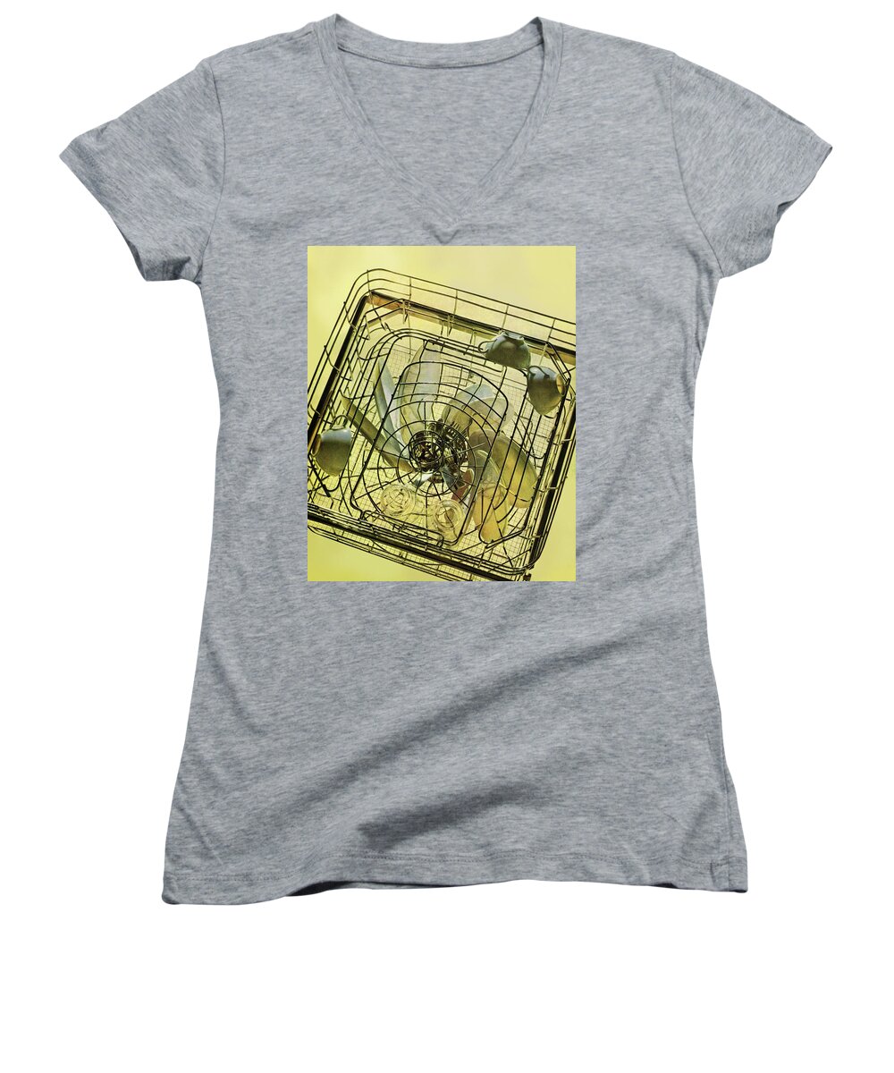 Indoors Women's V-Neck featuring the photograph The Inside Of A Hotpoint Dishwasher by Herbert Matter