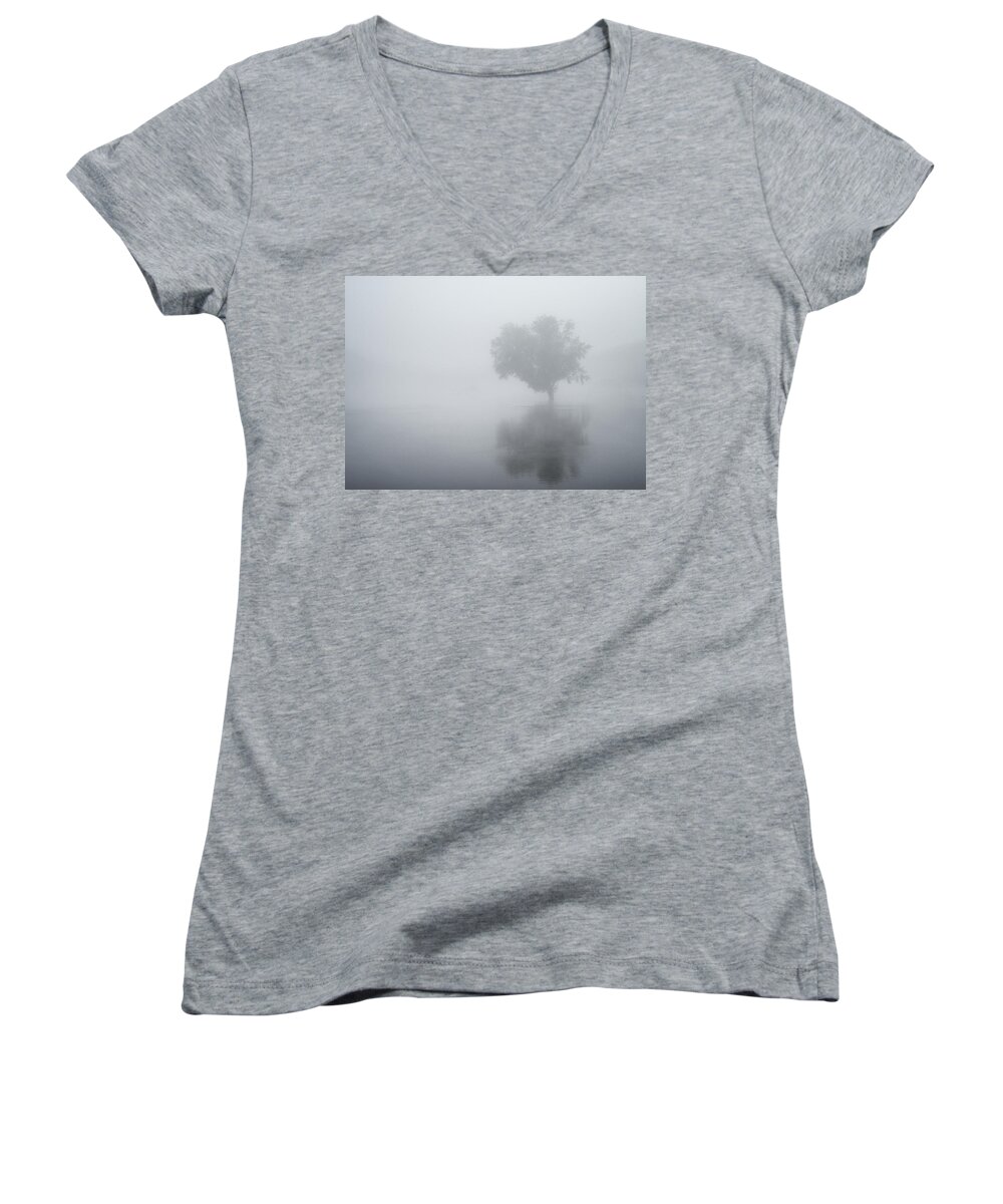 Brandon Women's V-Neck featuring the photograph The Silence is Deafening by Sandra Parlow