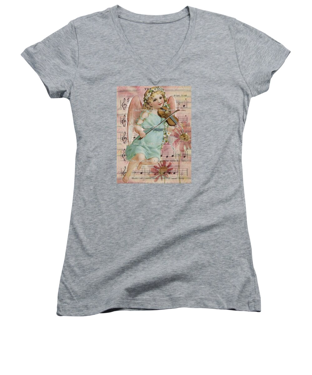 The Wind Music Women's V-Neck featuring the photograph The Wind by Sandra Foster