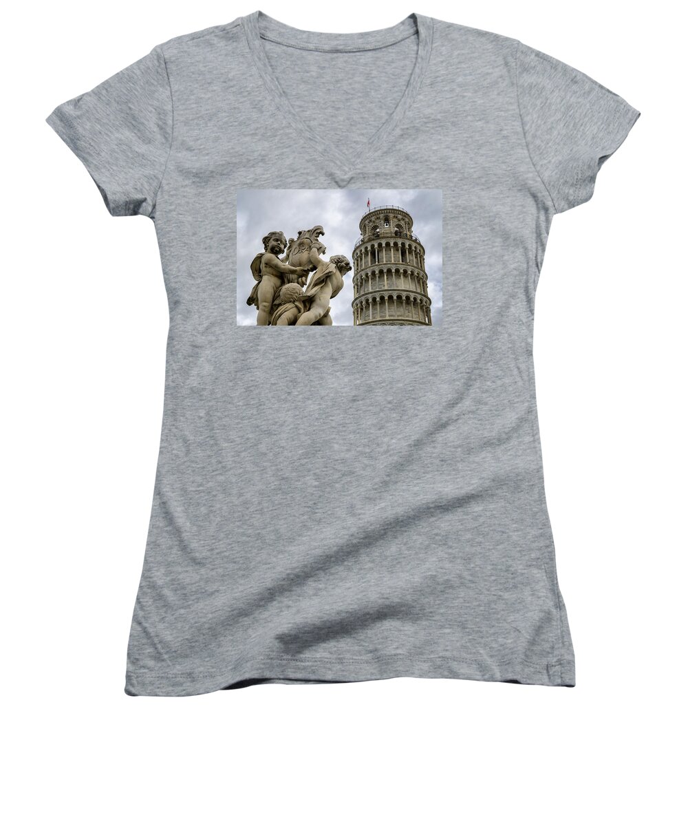 Tower Women's V-Neck featuring the photograph Tower of Pisa by Pablo Lopez
