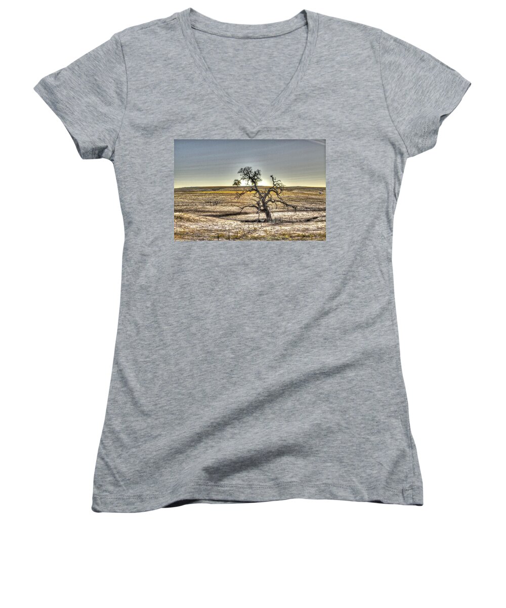 Tree Women's V-Neck featuring the photograph Tree Latrobe Road by SC Heffner