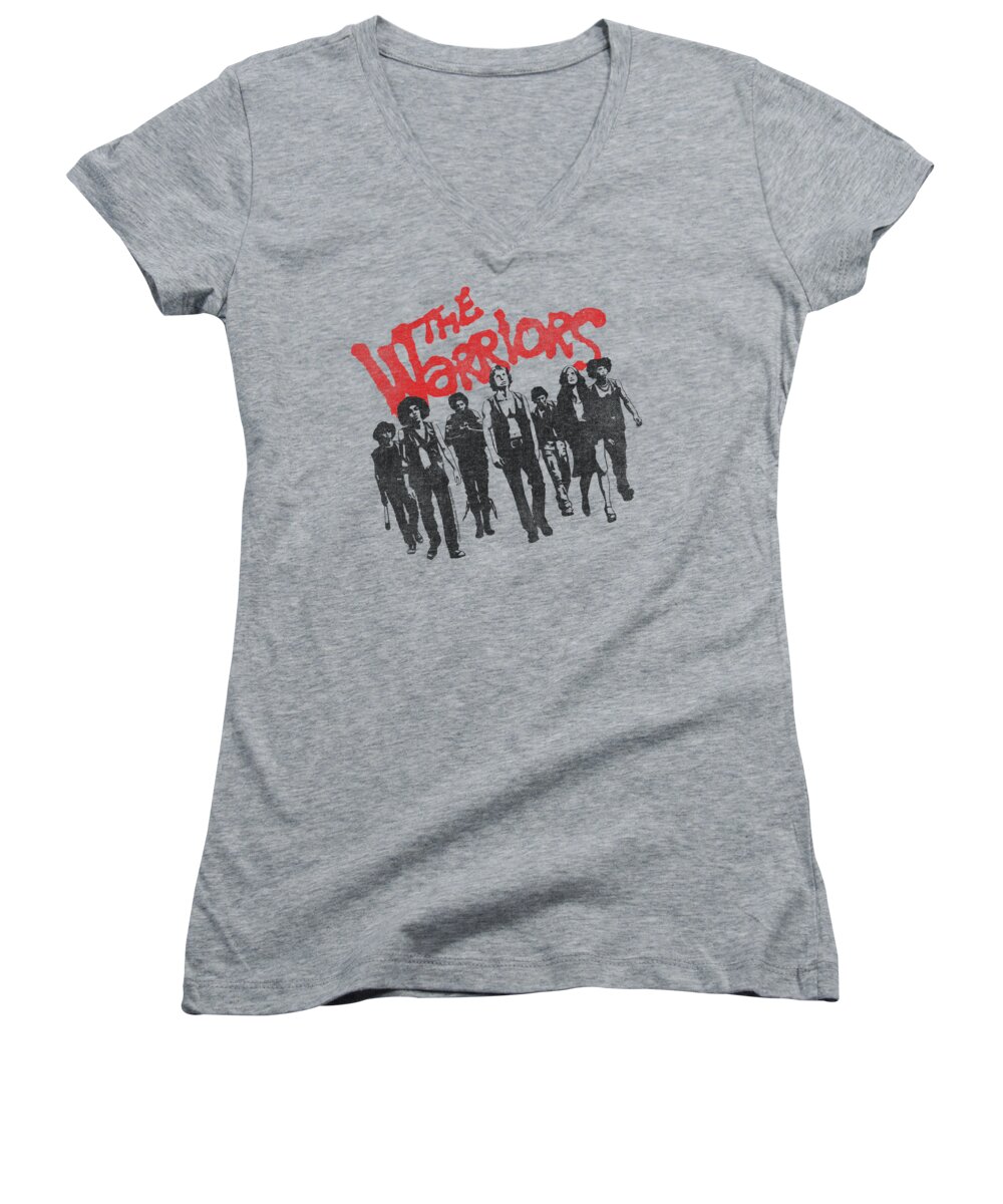 The Warriors Women's V-Neck featuring the digital art Warriors - The Gang by Brand A