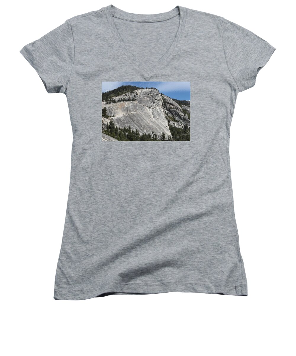 Granite Rocks Women's V-Neck featuring the photograph Water Marks by Diane Bohna