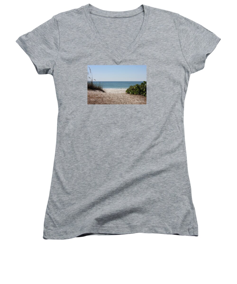 Beach Women's V-Neck featuring the photograph Welcome to the Beach by Carol Groenen