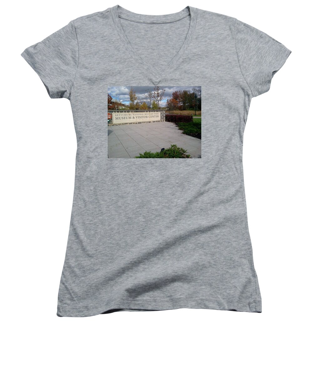 Gettysburg Women's V-Neck featuring the photograph Where it all Started by Chris W Photography AKA Christian Wilson