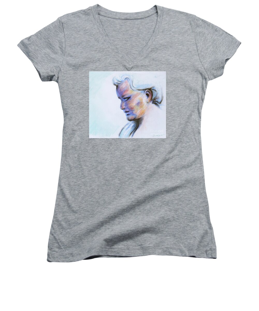 Mother Women's V-Neck featuring the drawing Wind Mother by Samantha Geernaert