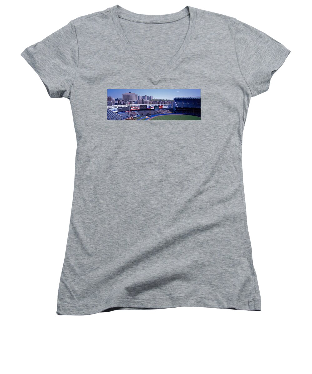 Photography Women's V-Neck featuring the photograph Yankee Stadium Ny Usa by Panoramic Images