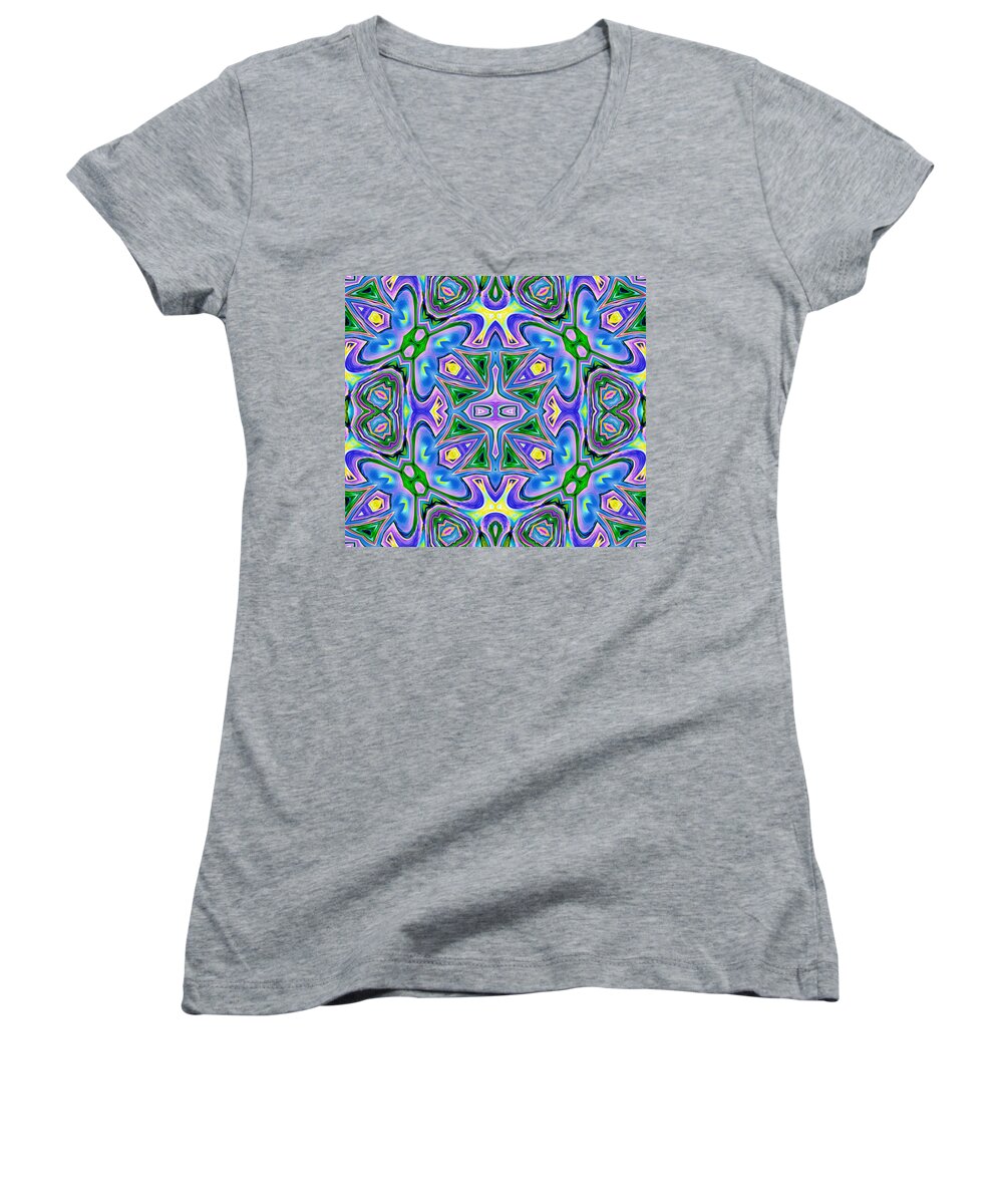 Digital Decor Women's V-Neck featuring the digital art After Koolaid by Andrew Hewett