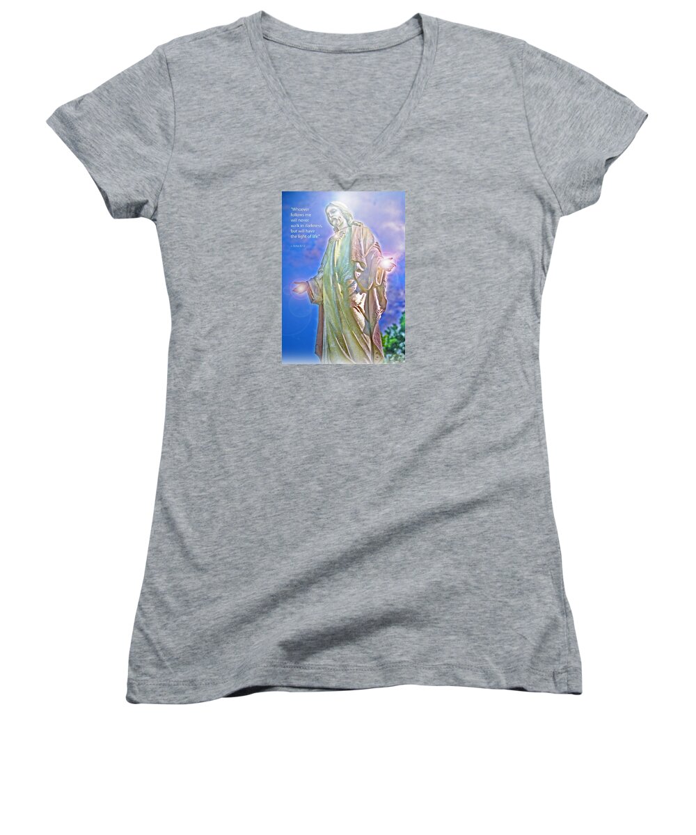 Jesus Women's V-Neck featuring the photograph Easter Miracle by Marie Hicks