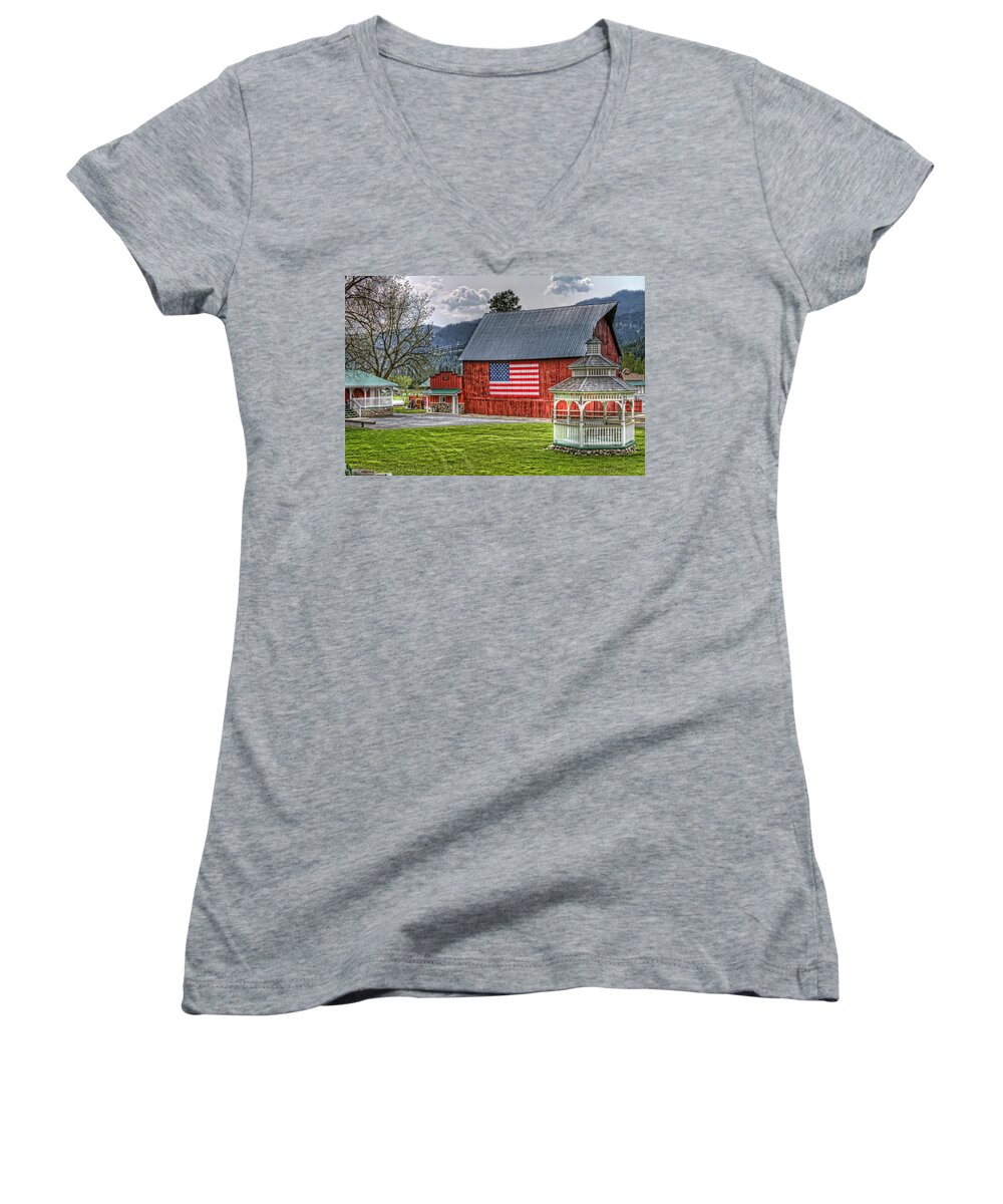 Hdr Women's V-Neck featuring the photograph Feeling Patriotic by Brad Granger