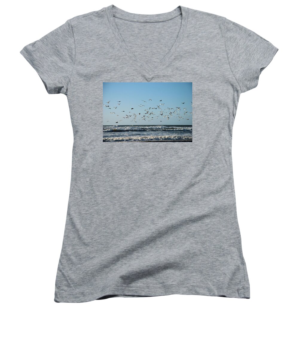 Flight Women's V-Neck featuring the photograph Flight by Michael Merry