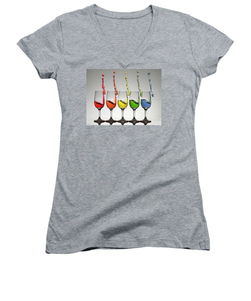 Wine Women's V-Neck featuring the photograph Harmonic Cheers by William Lee