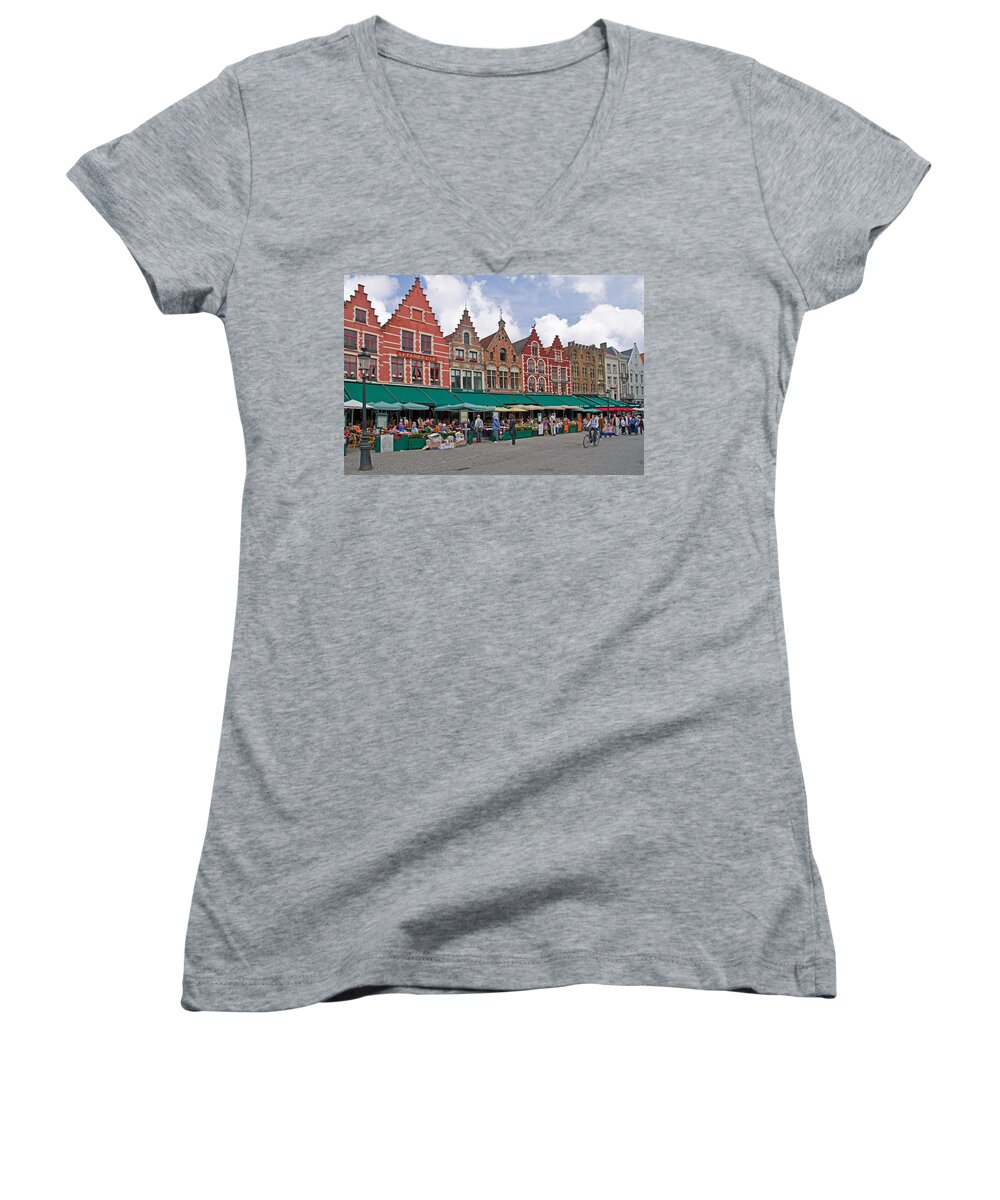 Europe Women's V-Neck featuring the photograph Markt Square by David Freuthal