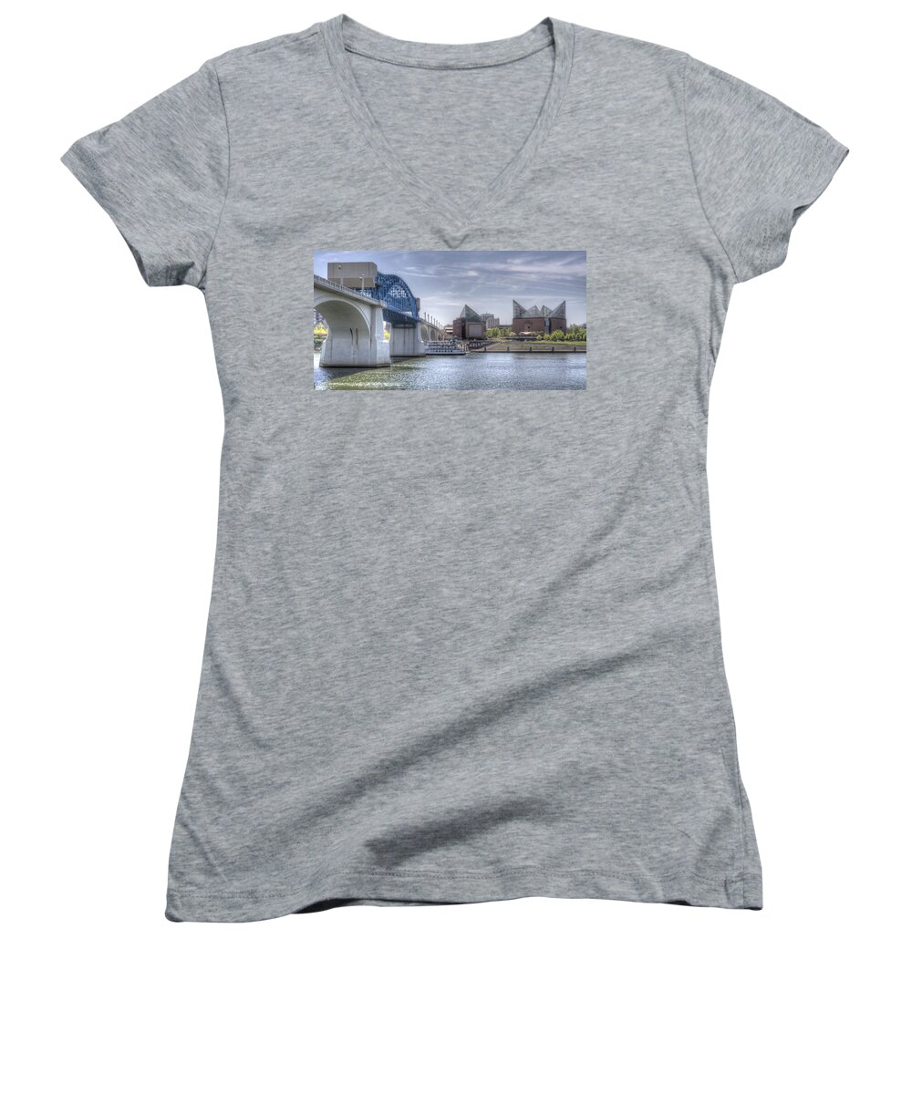 Chattanooga Women's V-Neck featuring the photograph Riverfront by David Troxel