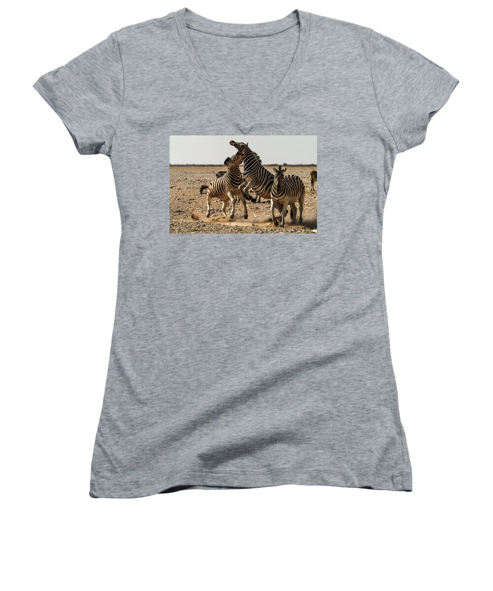 Action Women's V-Neck featuring the photograph Sour stripes by Alistair Lyne