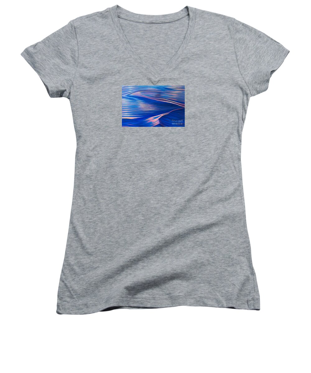 Water Women's V-Neck featuring the painting The Last Embrace by Brian Commerford