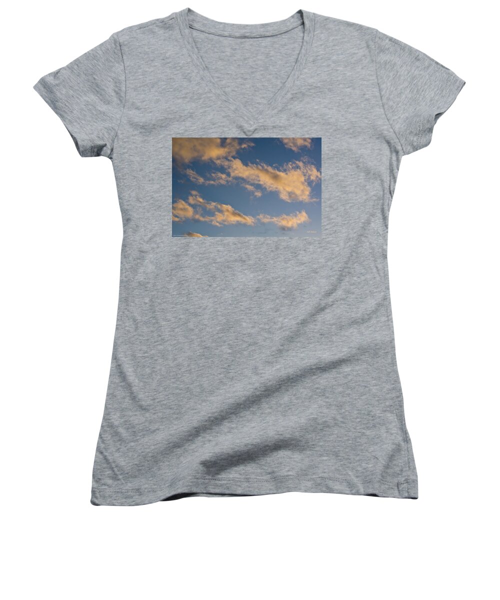 Winter Women's V-Neck featuring the photograph Wind Driven Clouds by Mick Anderson