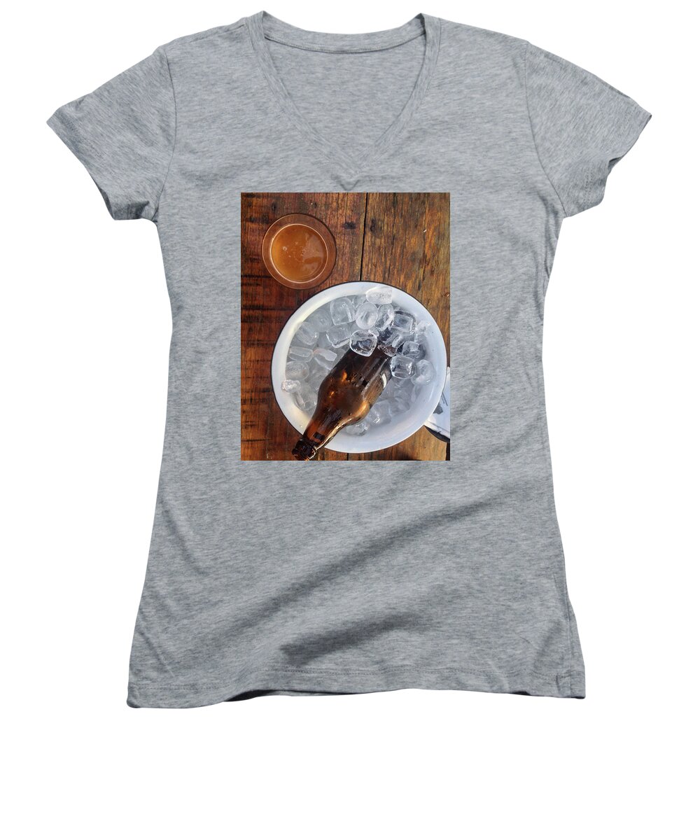 Drink Women's V-Neck featuring the photograph Beer #1 by Cesar Vieira