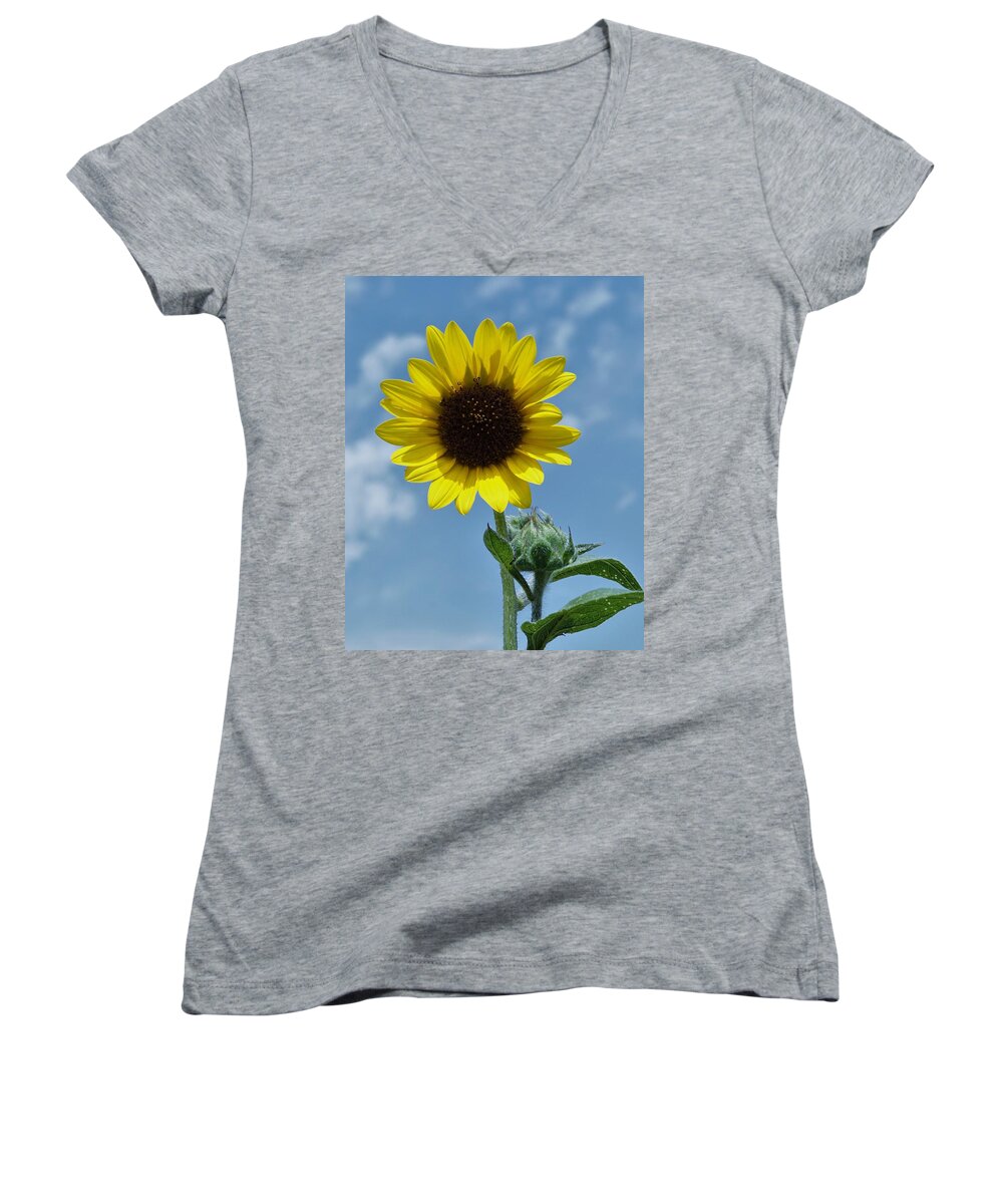 Sunflower Women's V-Neck featuring the photograph Good Morning Sunshine #1 by Ernest Echols