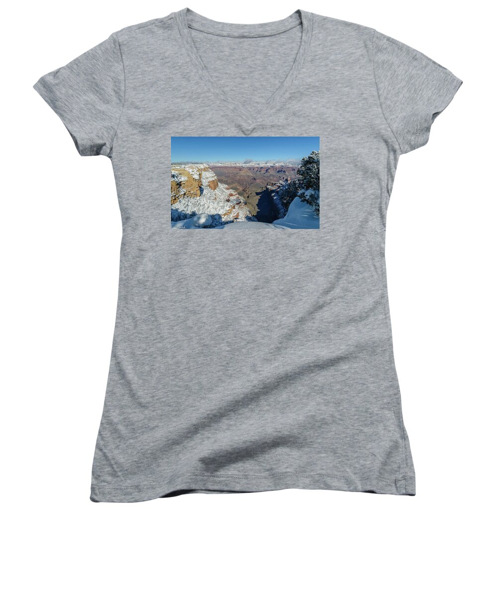 Grand Canyon Women's V-Neck featuring the photograph Grand Canyon #1 by Mike Ronnebeck
