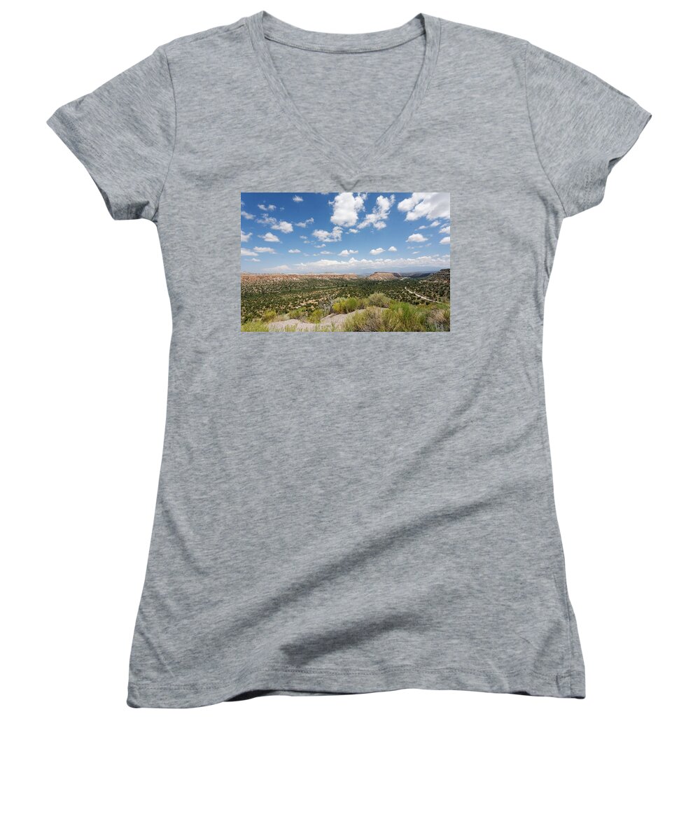  Women's V-Neck featuring the photograph La Strada #1 by Carl Wilkerson