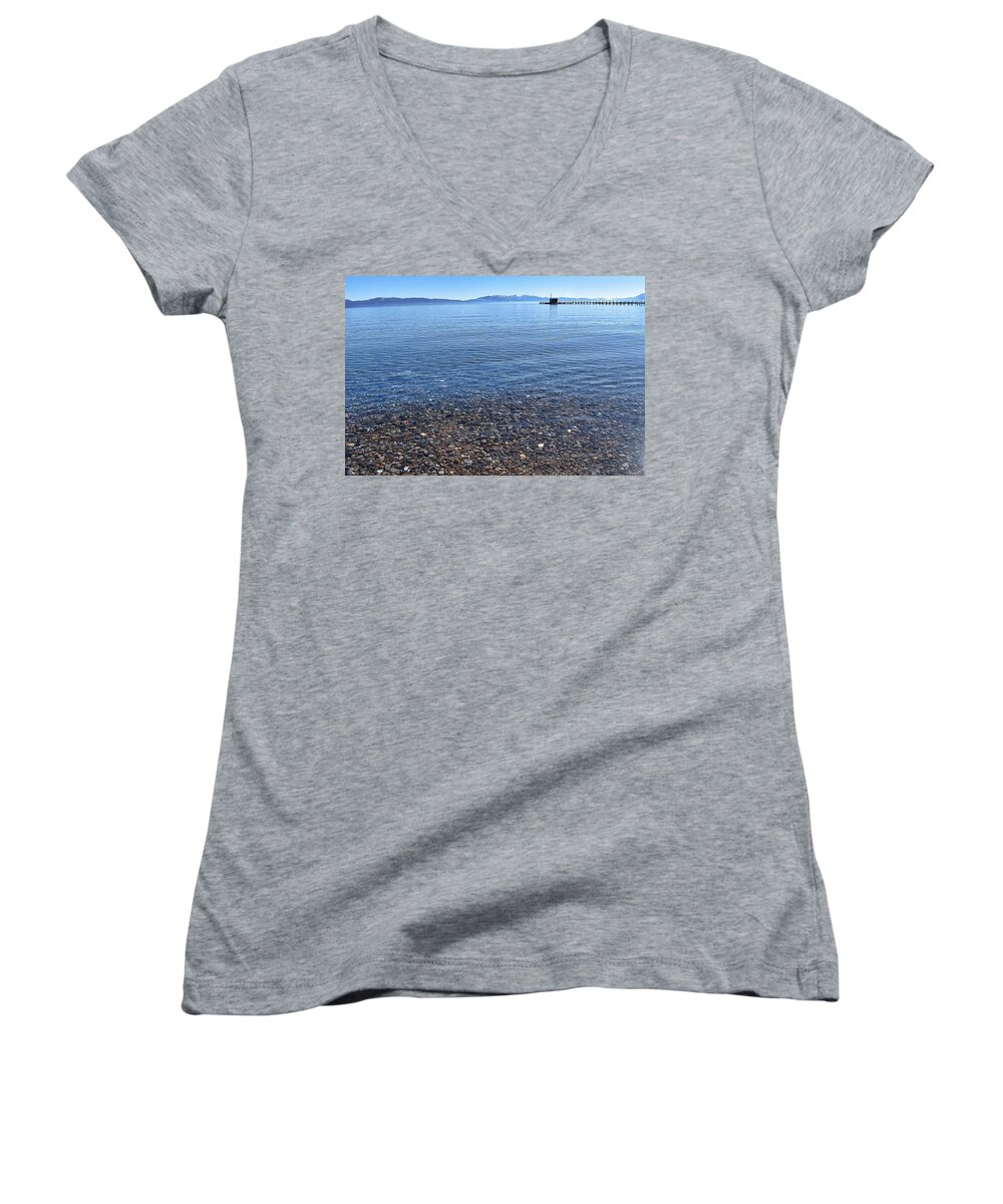 Lake Tahoe Women's V-Neck featuring the photograph Lake Tahoe #1 by Maria Jansson