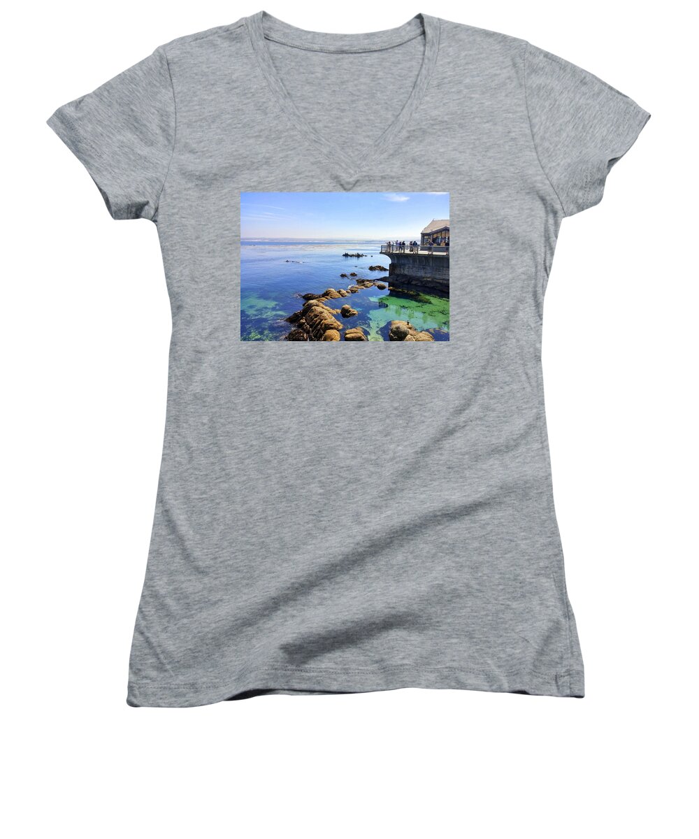 Monterey Women's V-Neck featuring the photograph Montery Bay #2 by J R Yates