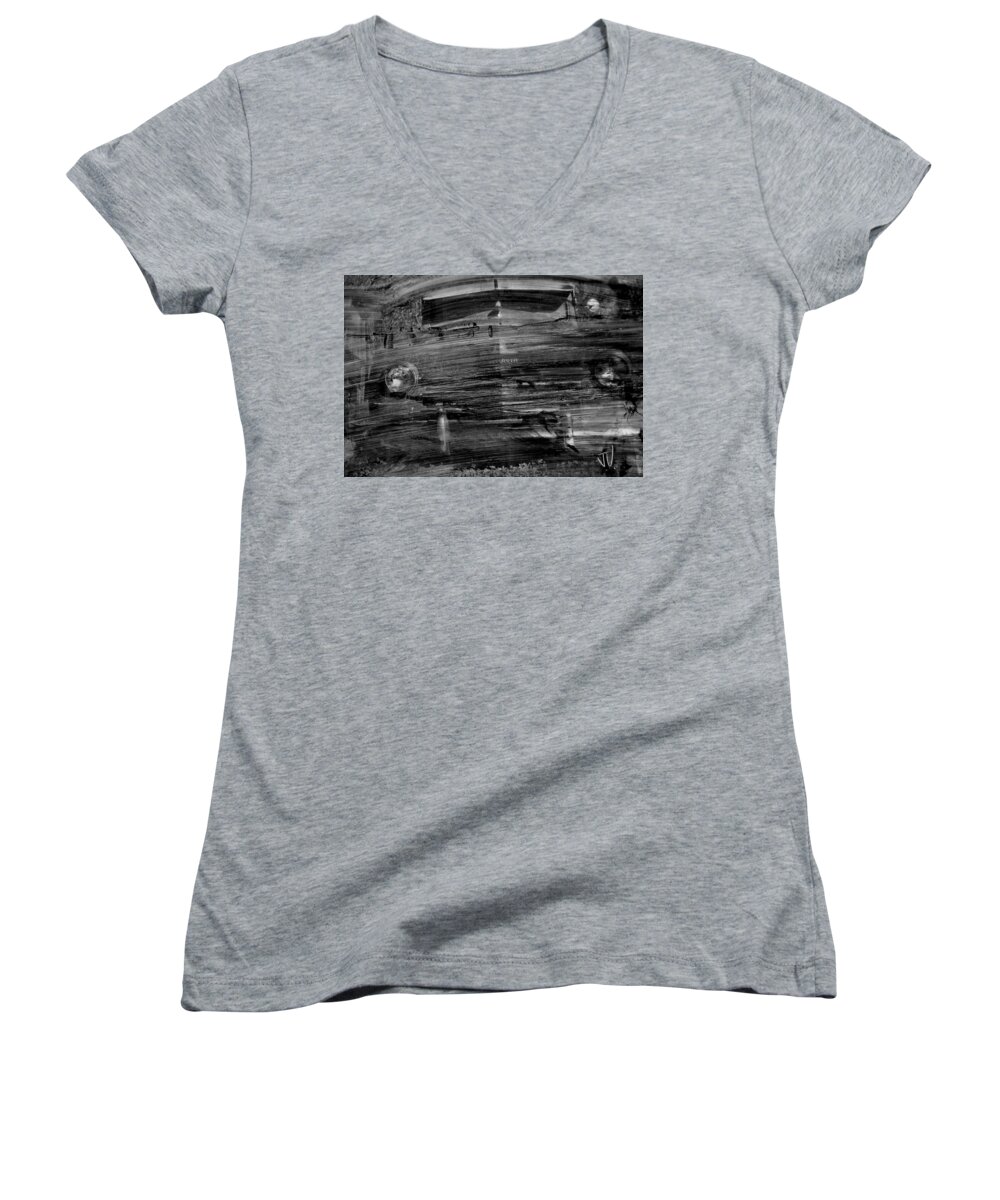 Car Women's V-Neck featuring the mixed media Plymouth #1 by Jim Vance