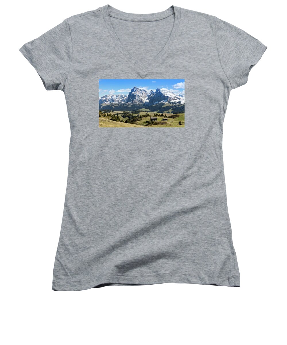 Nature Women's V-Neck featuring the photograph Sasso Lungo And Sasso Piatto #1 by Andreas Levi