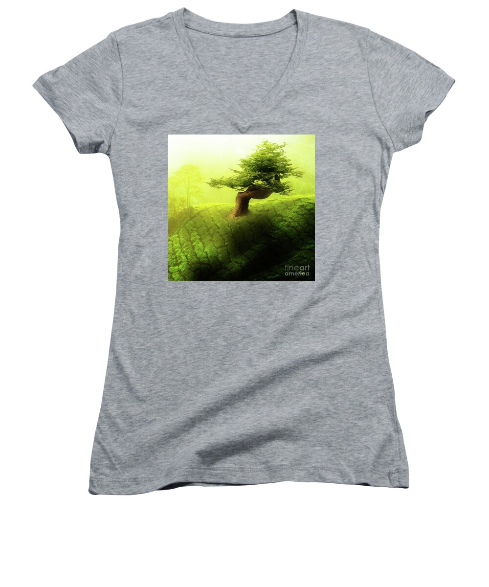 Tree Of Life Women's V-Neck featuring the photograph Tree of Life #1 by Mo T