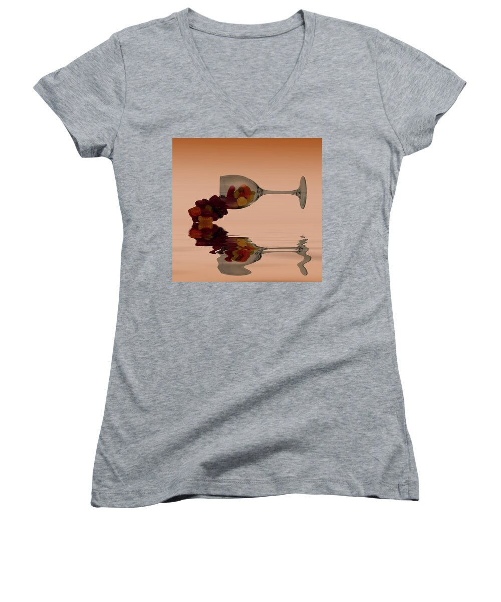 Wine Gums Women's V-Neck featuring the photograph Wine Gums Sweets #1 by David French