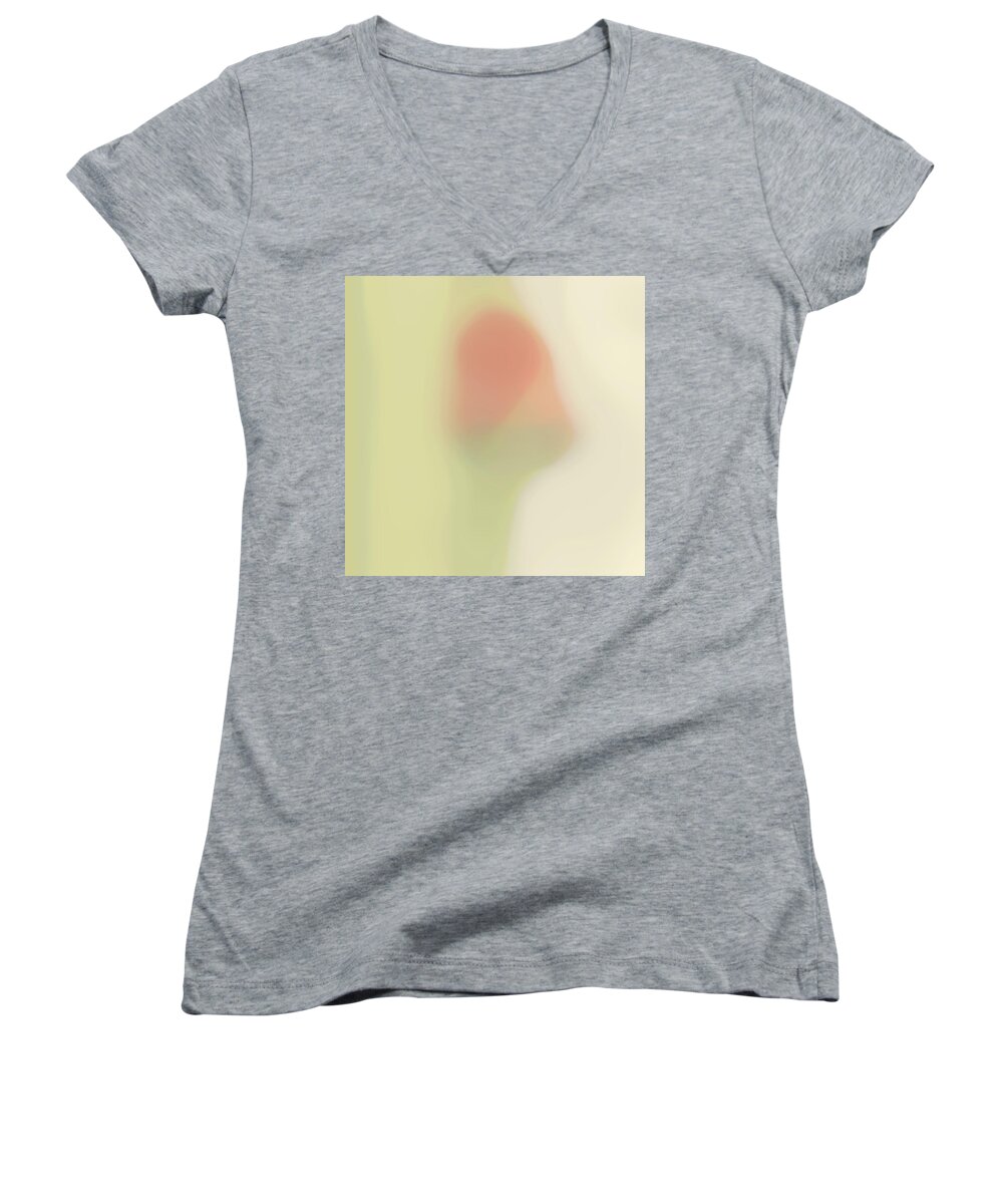 Art Women's V-Neck featuring the mixed media Translucent Abstractions Series #14 by Ricki Mountain